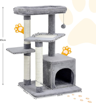 Albero per Gatti a 4 Piani, Torre per Gatti con Ti