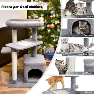 Albero per Gatti a 4 Piani, Torre per Gatti con Ti