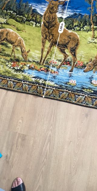 Carpete em veludo vintage com veados