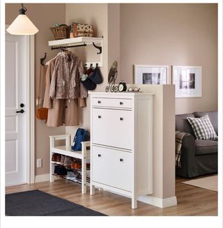Scarpiera bianca a 2 scomparti HEMNES