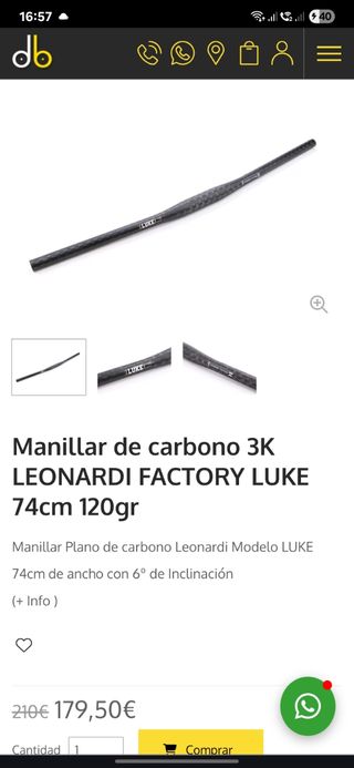 Manillar Carbono 3K Drake Leonardi Italy
