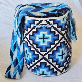 Mochila Wayuu Lombía Azul Multicolor