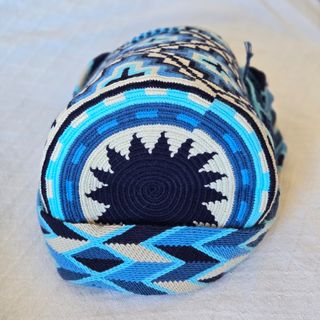 Mochila Wayuu Lombía Azul Multicolor