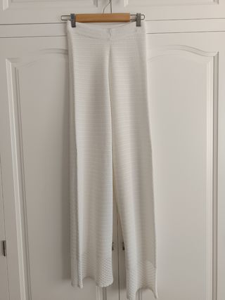 Pantalones de punto blancos