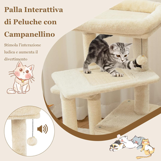 Albero per Gatti a 4 Piani, Torre con Tiragraffi,