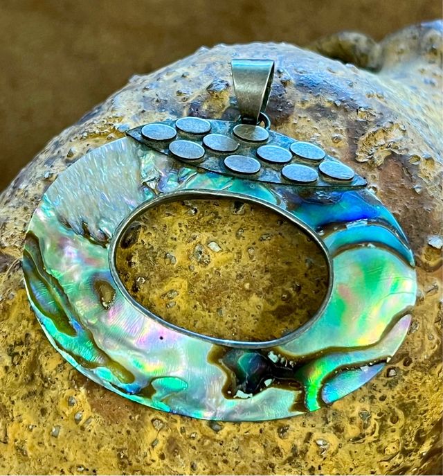 Colgante Plata Nácar Multicolor