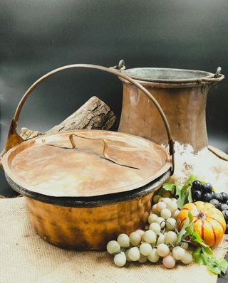 Coppia Paioli Rame Antichi