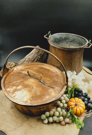 Coppia Paioli Rame Antichi