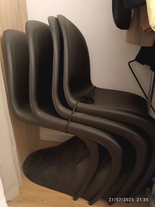 4 Sillas Imitación Panton Negras