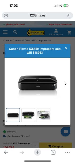 Impresora Canon Pixma IX6850 con WiFi