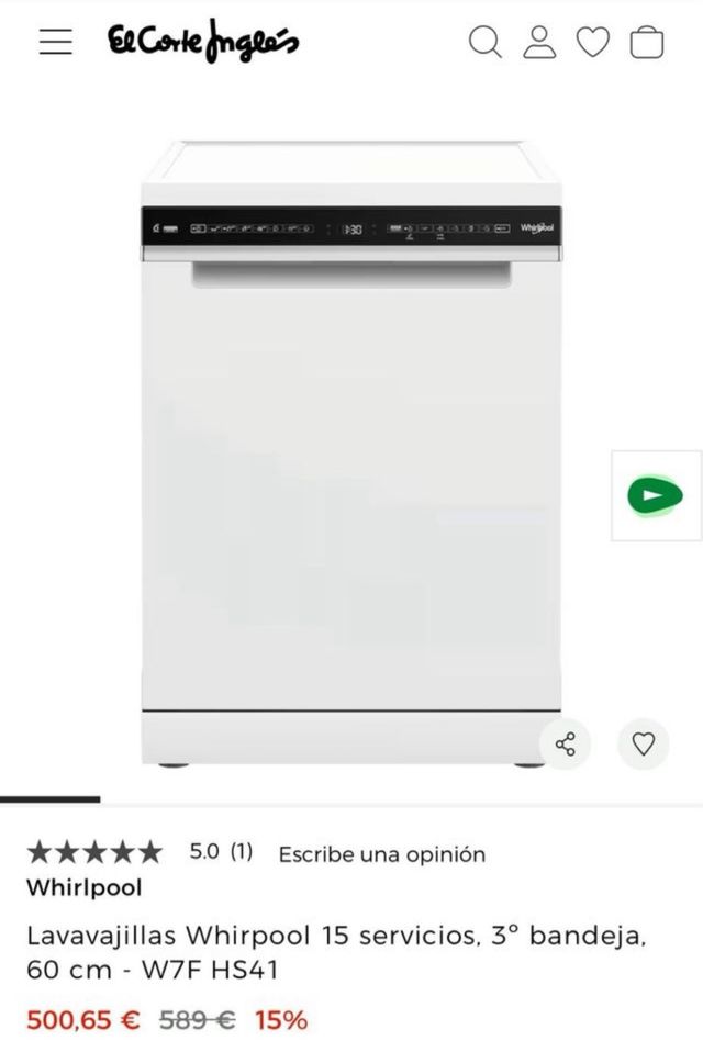 Urge! Lavavajillas Whirlpool 15 servicios NUEVO!!