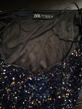 Vestido fiesta lentejuelas Zara
