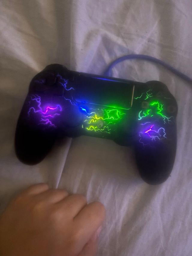 Mando PS4 Azul con Diseño Rayo