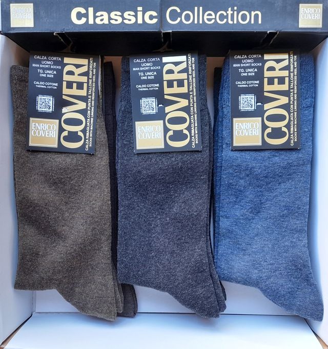 3 Paia Calzini Uomo Enrico Coveri Tg. Unica