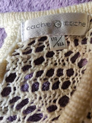 Chaleco de punto calado con cordones