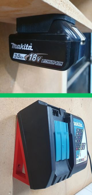 MAKITA 18v Soporte cargador + 2 soportes baterias