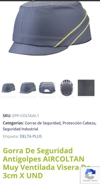 Gorra de seguridad gris