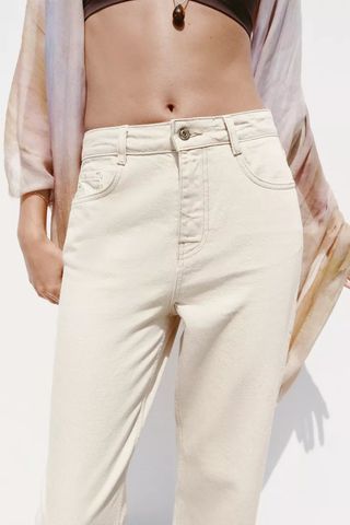 Pantalón vaquero beige T.36/38 (un solo uso)
