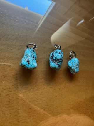 3 Colgantes Piedra Turquesa Natural