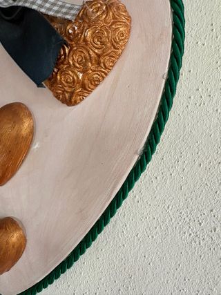 Decorazione Cuore Fatta a Mano beige e Oro