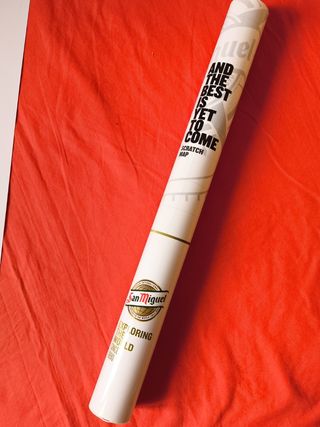 POSTER CARTEL MAPAMUNDI DORADO CERVEZA"SAN MIGUEL'