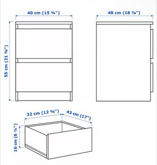 Comodini MALM bianchi in legno Ikea