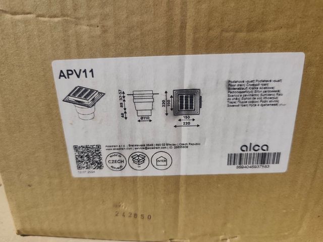 Grondaia da pavimento Alcadrain APV11 15x15 cm NUOVA