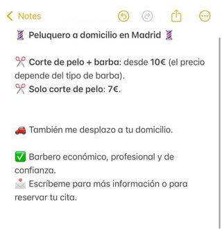 Peluquero a domicilio en Madrid 
