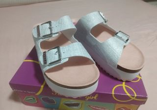 Sandalias Paola Plata Talla 38