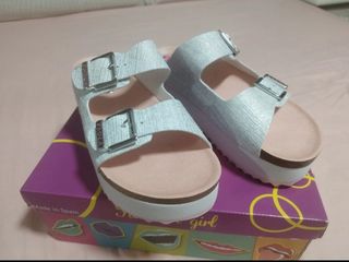 Sandalias Paola Plata Talla 38
