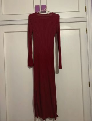 Vestido largo burdeos