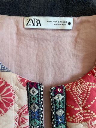 Chaleco Zara Estampado Multicolor Talla L
