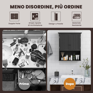 Mobiletto Pensile da Bagno, Mobile Armadietto Bagn