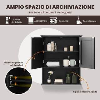 Mobiletto Pensile da Bagno, Mobile Armadietto Bagn