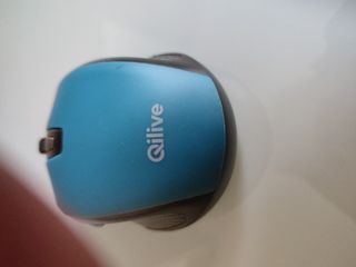 Ratón inalámbrico azul con receptor USB