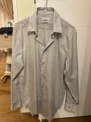 Camisa Calvin Klein Gris Slim Fit