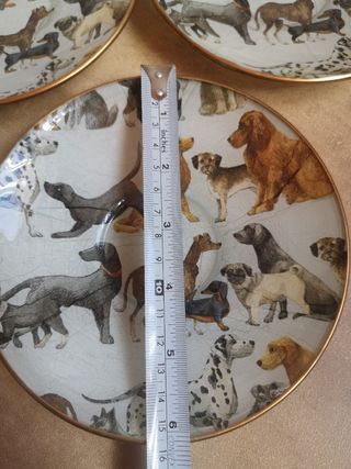 6 piatti in ceramica Puppy Gold Design