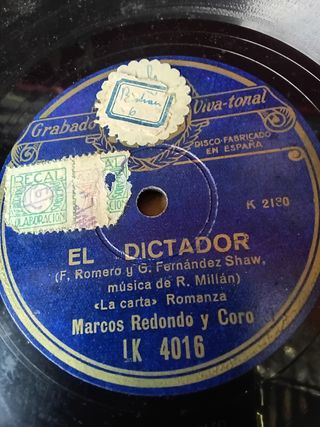 5 Disco gramófono tenores Marcos Redondo, J García