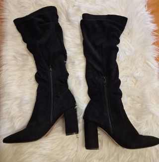 Botas Altas Marypaz Negras Tacón Ancho