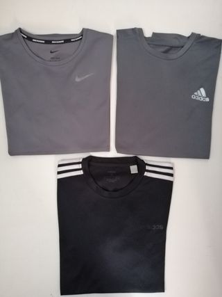 Lote 3 Camisetas Nike y Adidas Talla S