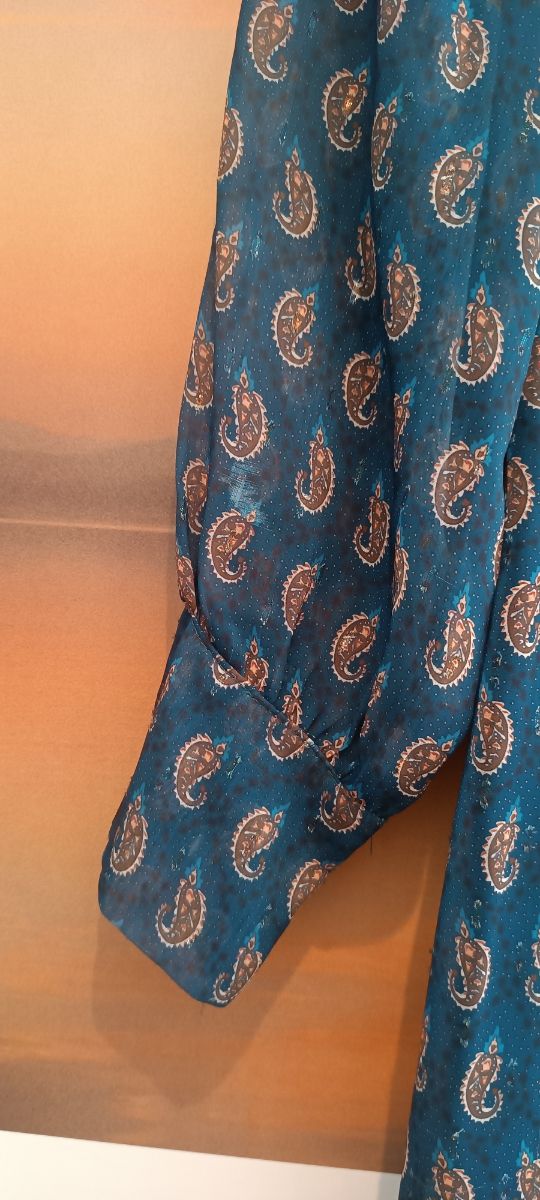 Vestido largo satén azul marino