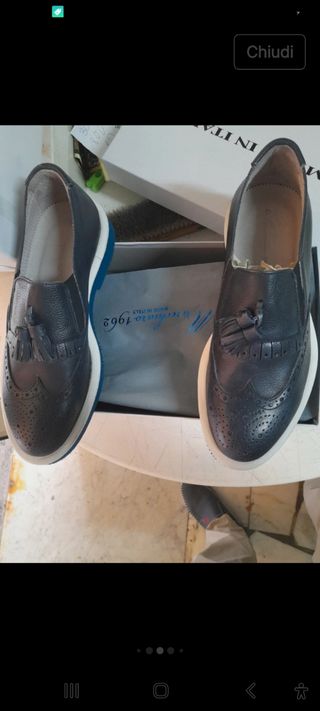 Scarpe Inglesi N40 Blu Made in Italy