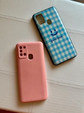 Cover Samsung A21s Rosa e Azzurro