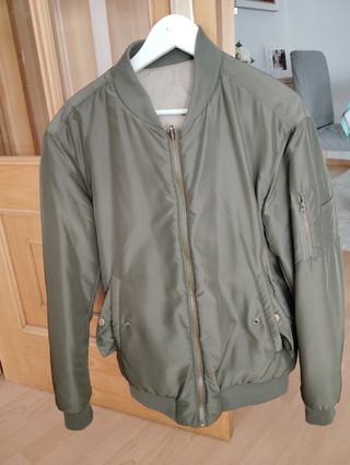 Cazadora bomber reversible verde/marrón