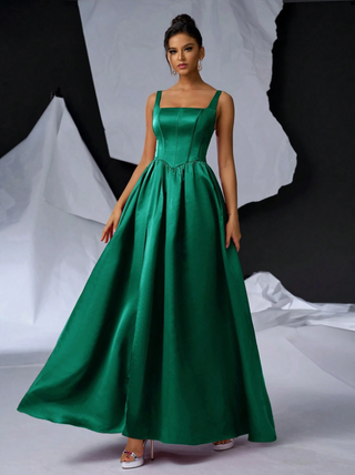 Vestido largo fiesta SHEIN verde S