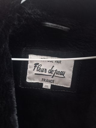 Chaqueta Abrigo Mujer Fleur de peau Negra Talla 46
