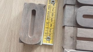 Caratteri tipografici in legno vintage letterpress