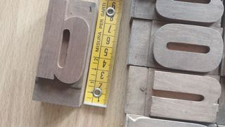 Caratteri tipografici in legno vintage letterpress