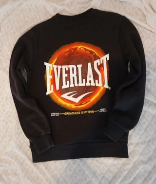 Felpa Everlast Unisex Nera 100%cotone originale