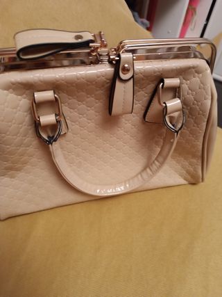 Bellissima borsa donna beige e oro